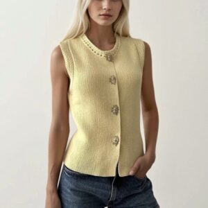 The Lumière Knit Vest, yellow