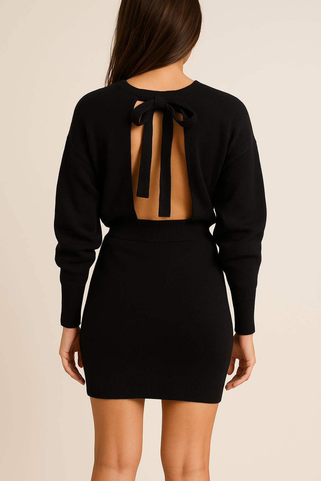 open back knit mini dress open back knit mini dress