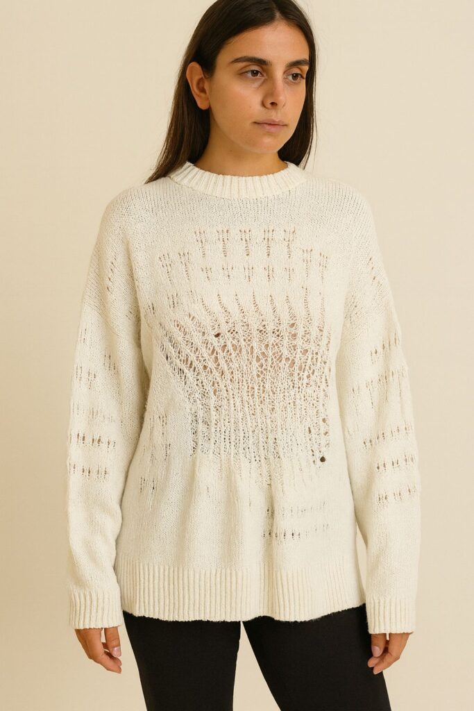 ivory knit pullover