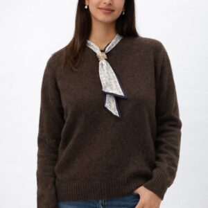 scarf detail knit sweater