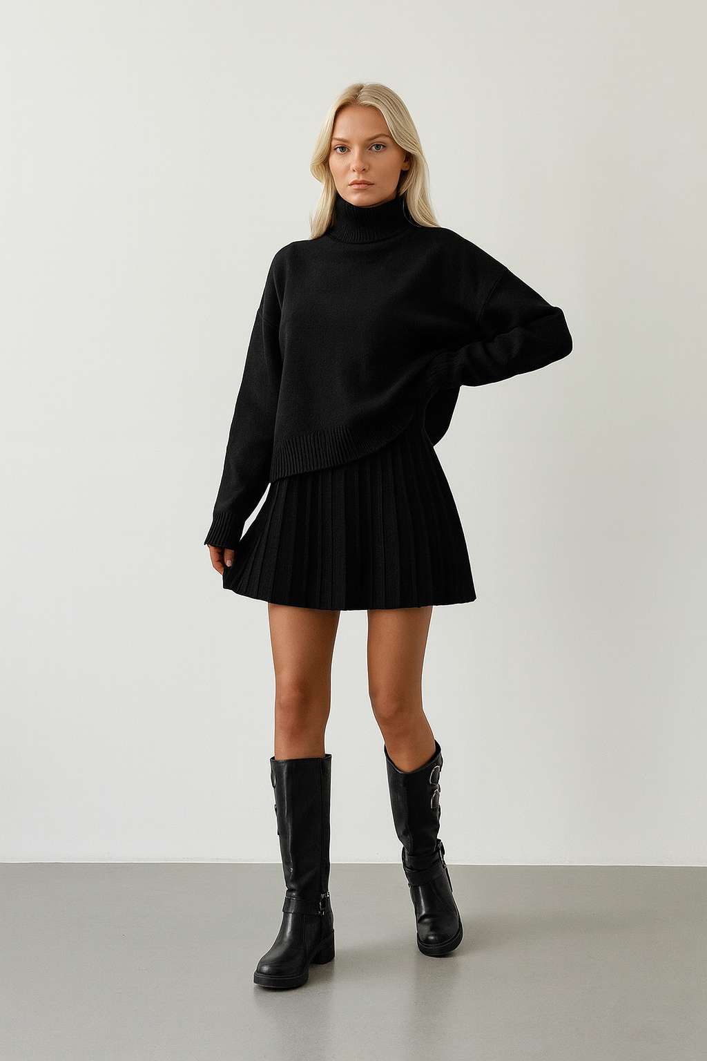 the pleated knit set the pleated knit set